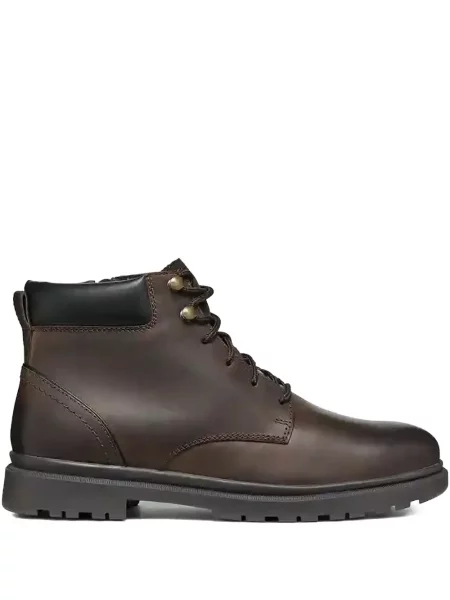 Botine Geox cu șireturi din dantelă maro