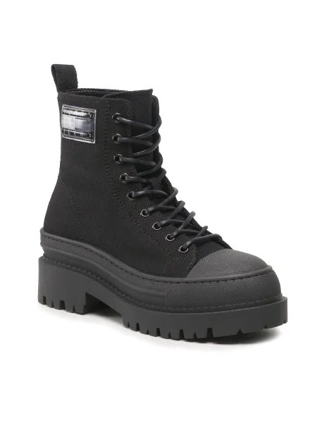 Bokacsizma Tommy Hilfiger Tjw Foxing Canvas Black BDS fekete