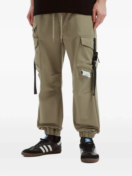 Pantaloni cargo Musium Div. cu cataramă cu bretele verde