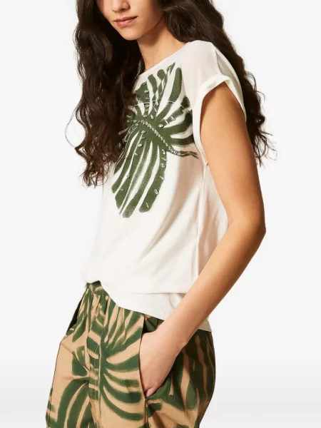 Tricou Twinset cu imagine alb