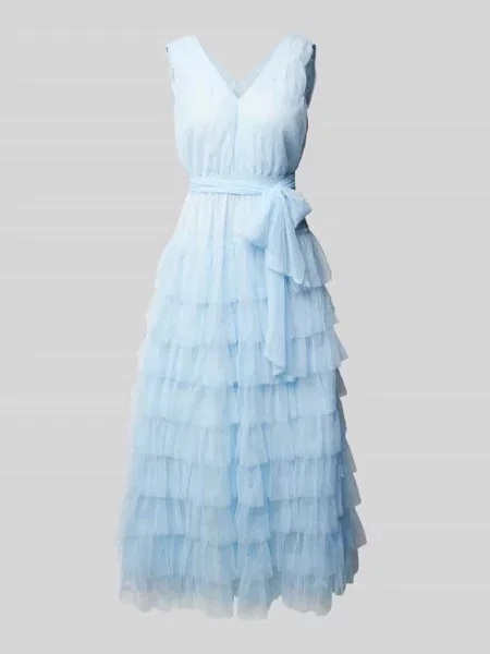 Długa sukienka z falbanami model ‘Miranda’ A-view