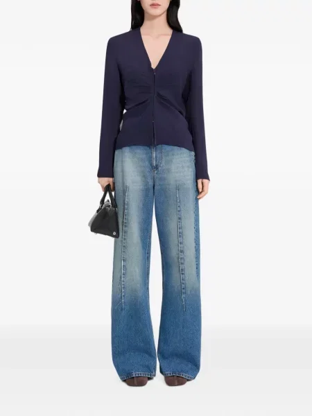 Top Mm6 Maison Margiela s V-izrezom plava