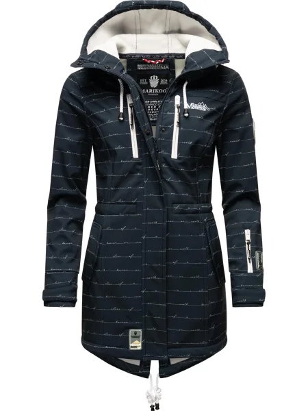 MARIKOO Funkcionalen plašč Zimtzicke bež / mornarska / siva / rdeča bela