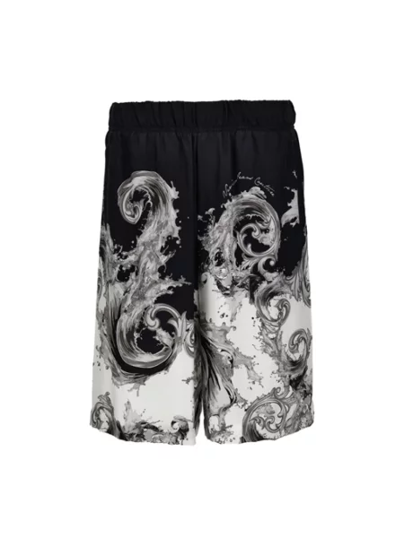 Szorty jeansowe Versace Jeans Couture z nadrukiem z twillu niebieskie