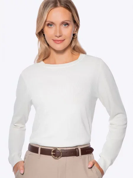 Sweter klasyczny kremowy
