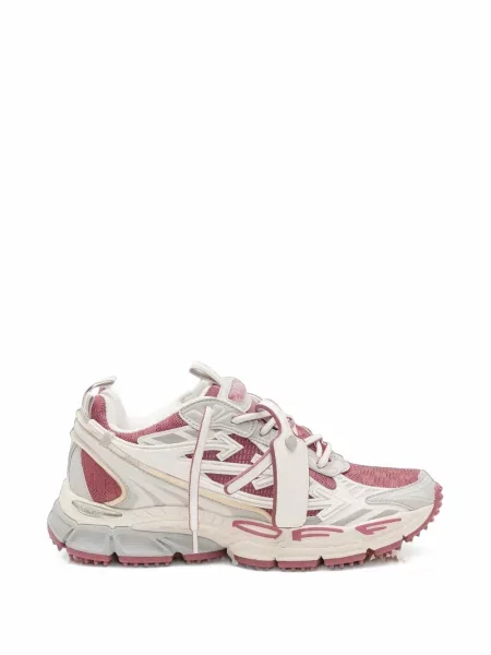 Sneakerși Off-white cu șireturi din dantelă alb