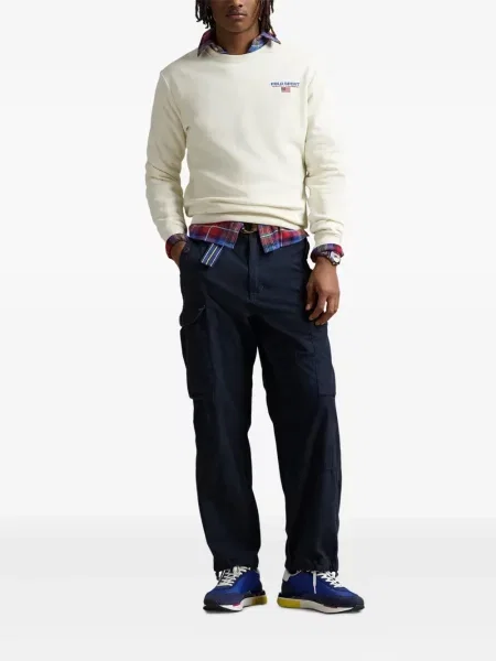 Căciulă Polo Ralph Lauren de catifea cord cu dungi de costum alb
