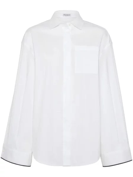 Koszula Brunello Cucinelli popelinowa biała