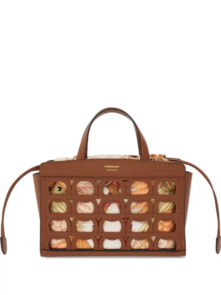 Geantă shopper Ferragamo maro