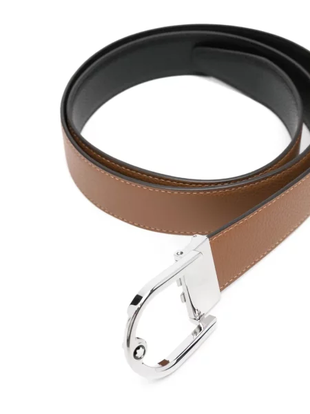 Iš natūralios odos diržas Montblanc grįžtamasis juoda