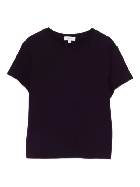 Koszulka Agolde z okrągłym dekoltem fioletowa