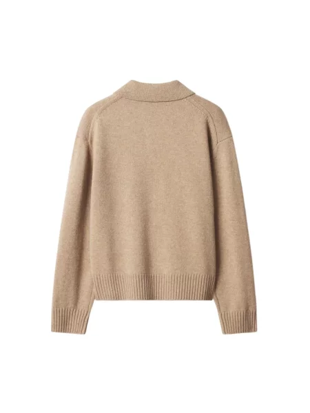 Koszulka polo Maison Kitsune wełniana beżowa