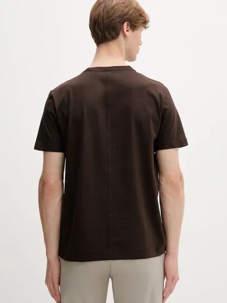 Vászon póló Calvin Klein barna