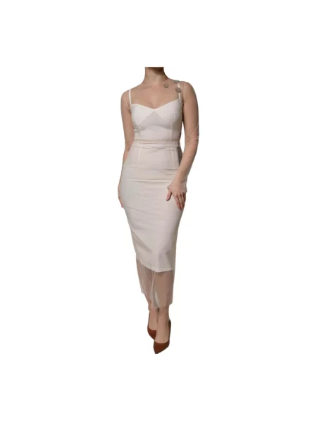 Sukienka midi Dolce And Gabbana tiulowa biała