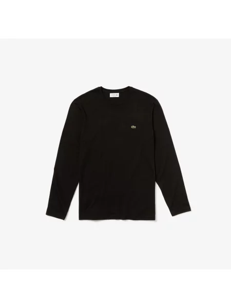 Lacoste Koszulka Z Wysokim Kołnierzem Z Bawełny Lacoste czarna