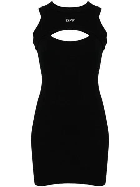 Sukienka bez rękawów Off-white bez rękawów z nadrukiem żakardowa biała