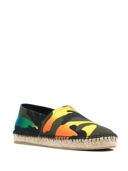Raštuotos kamufležinės espadrilės Valentino Garavani žalia