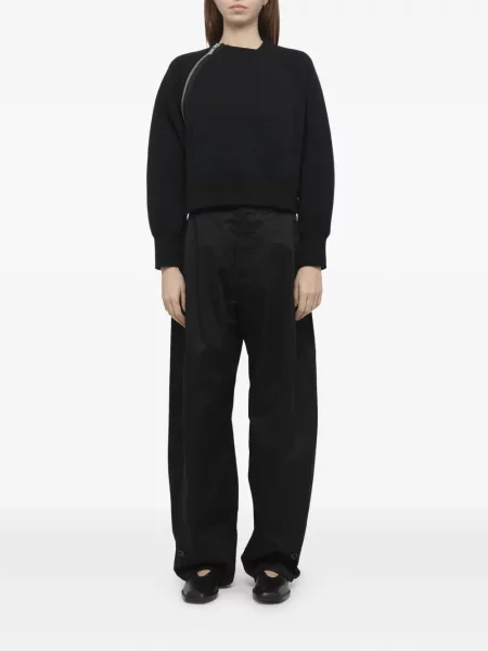 Hanorac cu fermoar Sacai asimetric negru