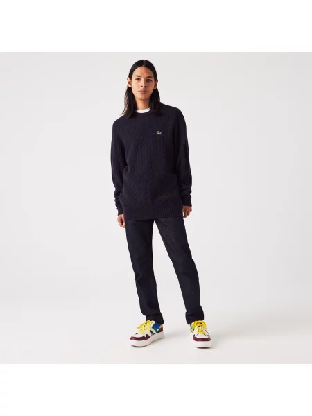 Lacoste Sweter Lacoste granatowy