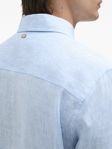 Ленена риза Agnona на райета синьо