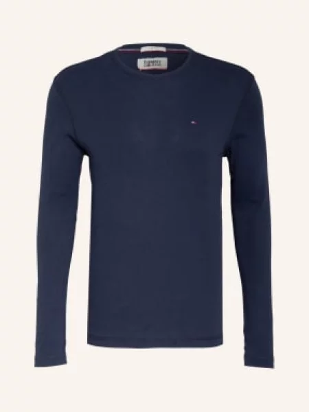 Tričko s dlouhým rukávem Tommy Jeans s dlouhými rukávy modré