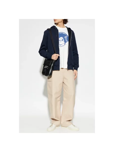 Bluza z kapturem Ps By Paul Smith w zebrę z logo niebieska
