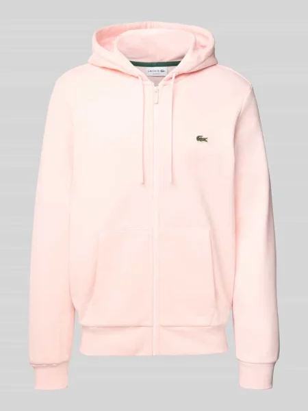 Bluza rozpinana o kroju regular fit z mieszanki bawełny Lacoste różowa