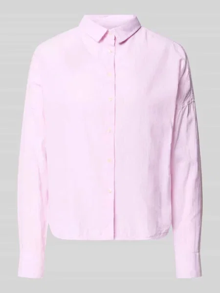 Bluzka w kroju regular fit z mieszanka lnu i bawełny model LUCY' 0039 Italy różowa