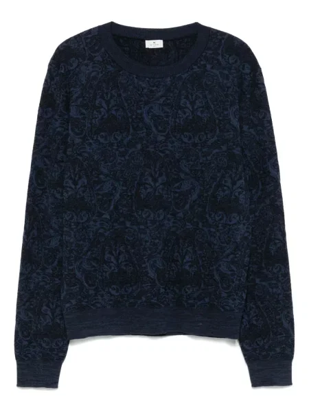Pulover Etro cu model paisley albastru