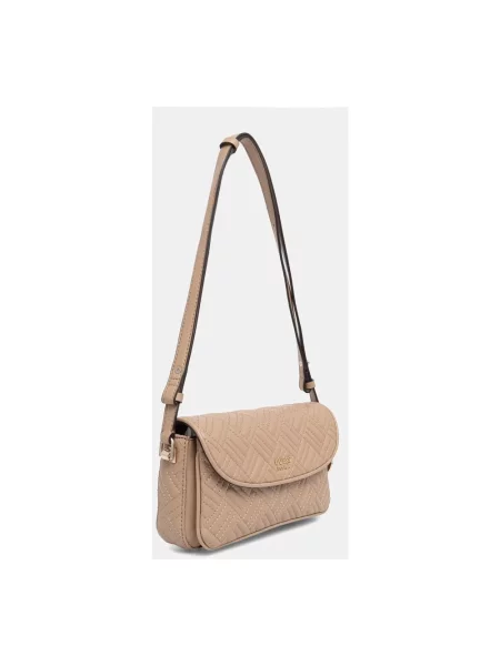 Guess torebka bagietka z imitacji skóry SALLY beżowa