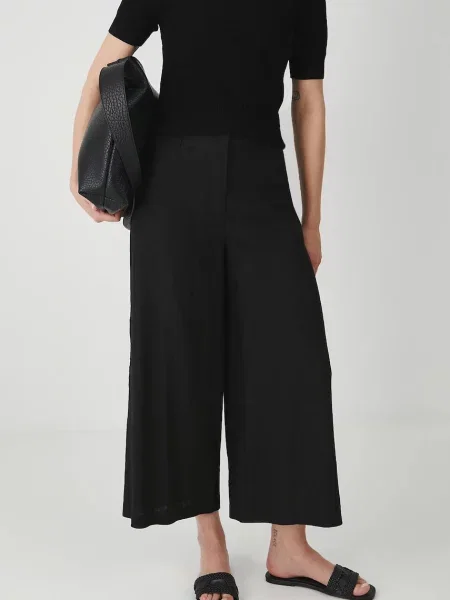 Lanene hlače Medicine črna