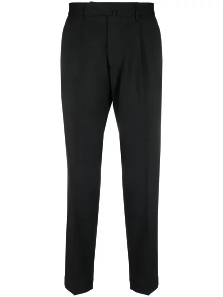 Pantaloni Dell'oglio plisate conici negru
