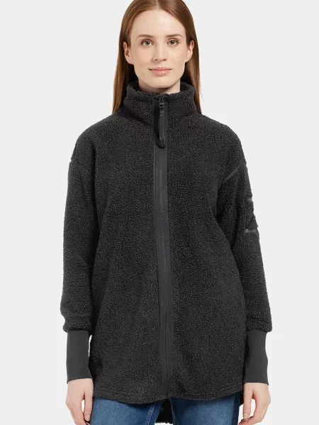 Didriksons bluza polarowa SALLY gładka czarny