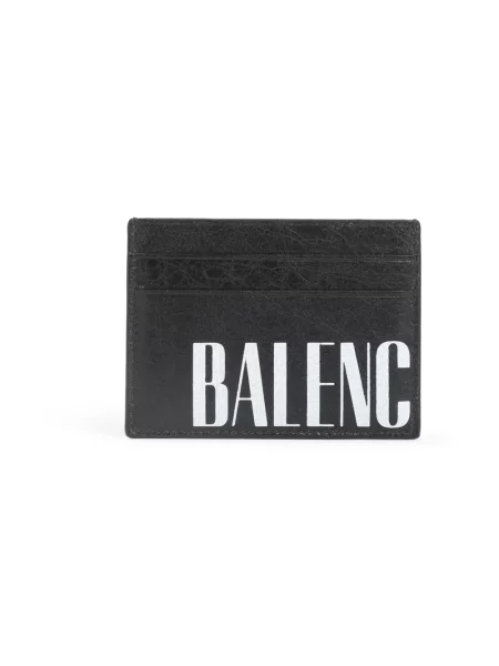 Lniany portfel Balenciaga czarny