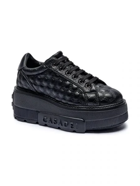 Casadei Sneakers tornacipő bőr hozzáadásával fekete
