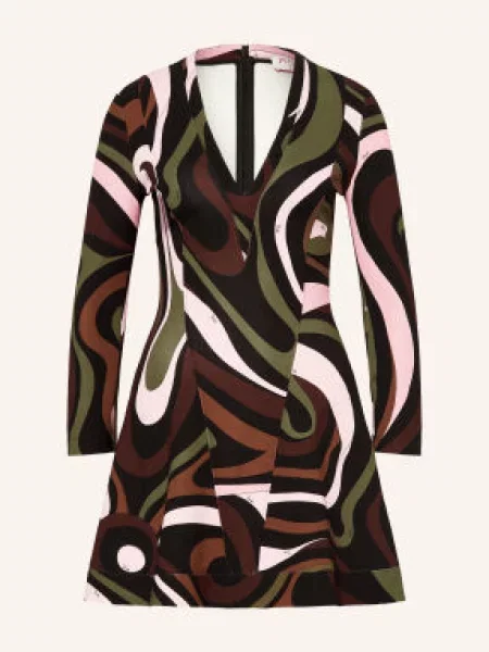 Pucci Šaty khaki / růžová černá
