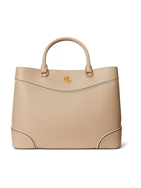 Shopper kabelka Lauren Ralph Lauren béžová