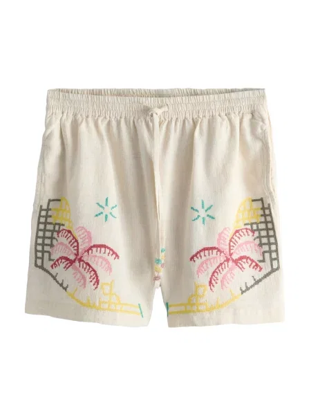 Next Pantaloni ecru / galben / verde închis / roz roșu