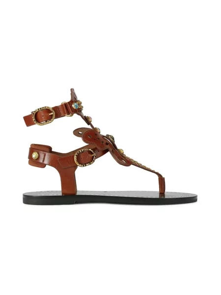 Kurt Geiger London sandały rzymianki skórzane Boho Butterfly Gladiator brązowe