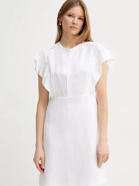 BOSS sukienka mini prosta beżowy