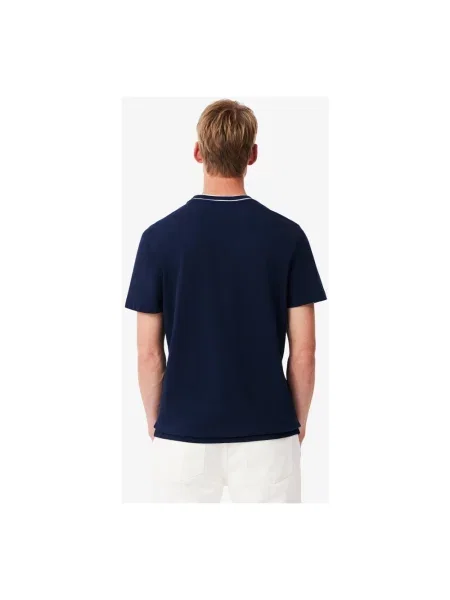 T-shirt o kroju regular fit z mieszanki bawełny Lacoste niebieska