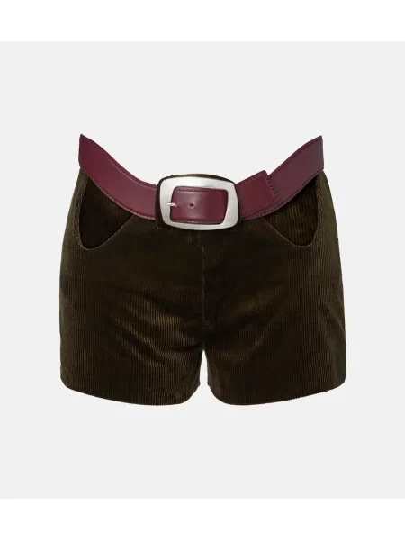Pantaloni scurți Jean Paul Gaultier de catifea cord verde