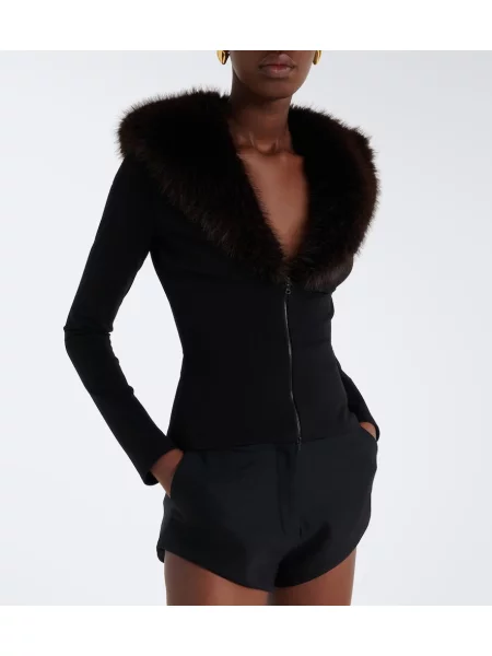 Cardigan David Koma tricotate negru