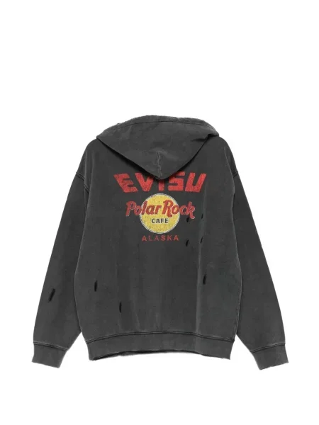 Hanorac cu glugă Evisu zdrențuiți negru
