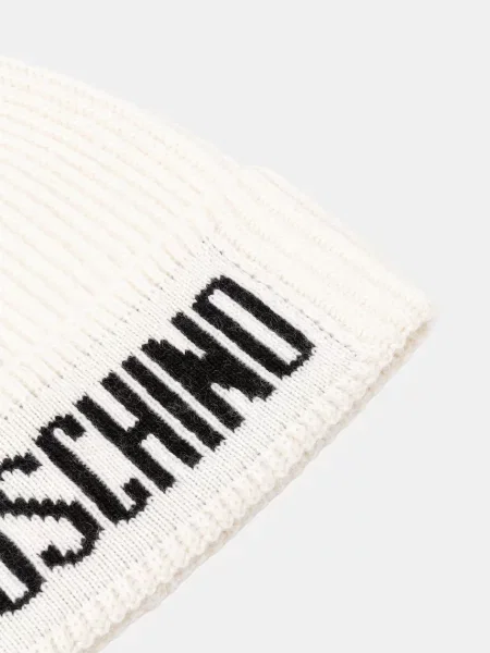 Шерстяная шапка Moschino бежевая