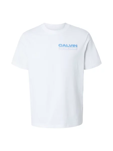 Calvin Klein Jeans Tricou albastru deschis / roșu pepene alb