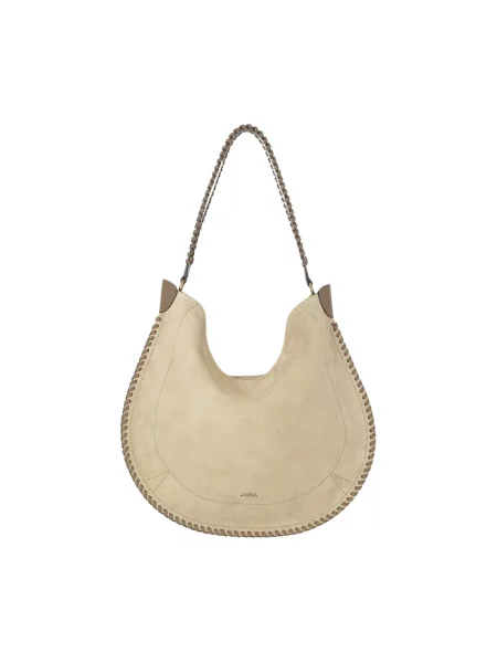 Torebka hobo Isabel Marant skórzana beżowa