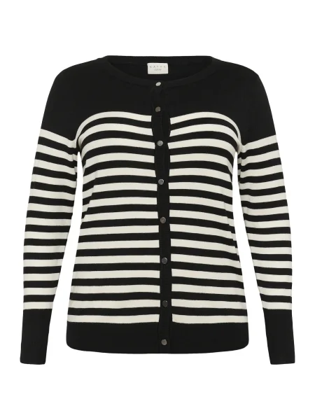 KAFFE CURVE Kardigán Lizzy čierna biela