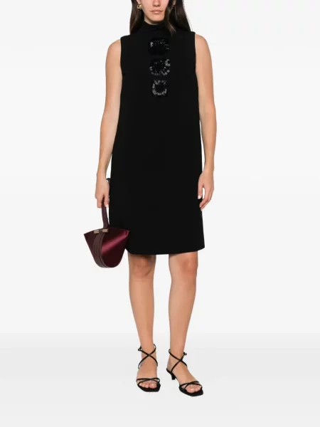 Rochie mini Max Mara fără mâneci cu model floral negru