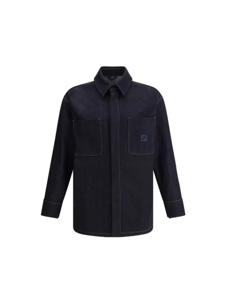 Kurtka jeansowa Fendi niebieska